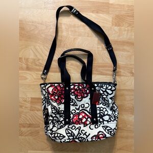 Coach Floral Poppy Floral graffiti Kyra shoulder tote bag with crossbody strap